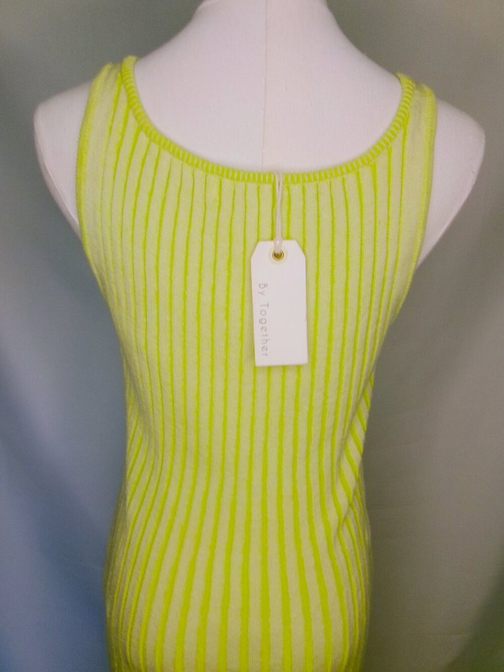By Together Lime Green Ribbed Knit Bodycon Maxi Dress NWT Small - Picture 5 of 8
